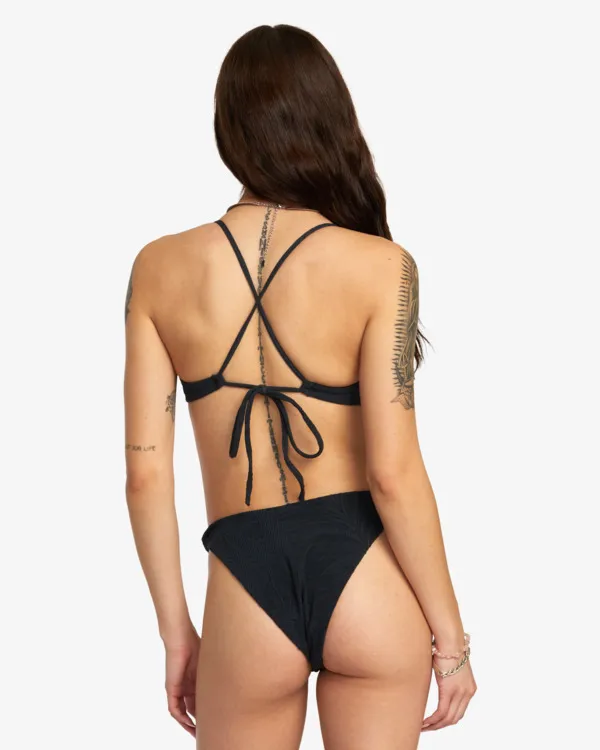 Palm Grooves - Braguita de bikini de cobertura moderada para Mujer-