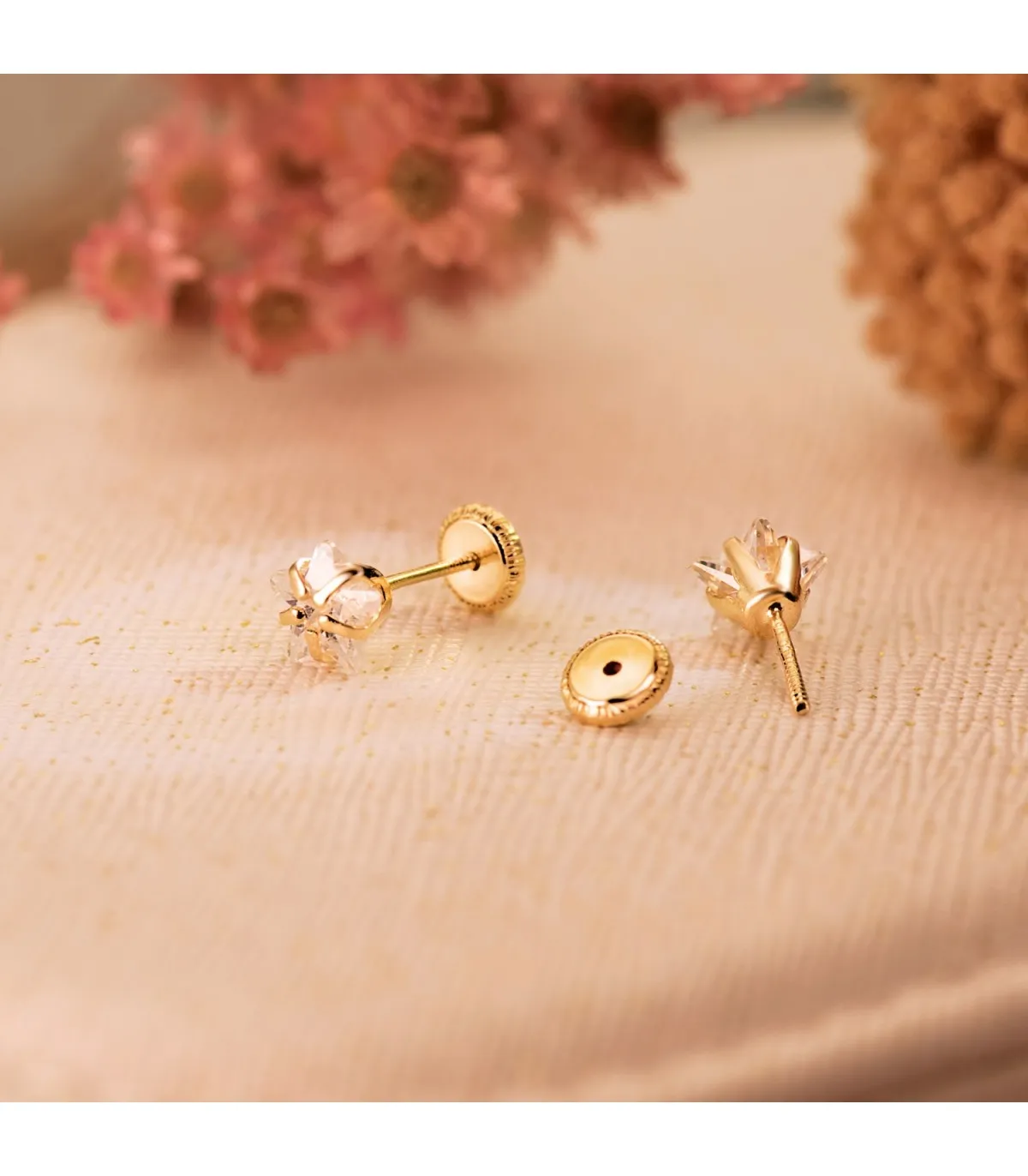 Pendientes Bebé Oro 18K Emily Circonita 5mm