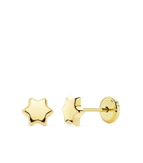 Pendientes Estrella Bebé 6 MM 18 K