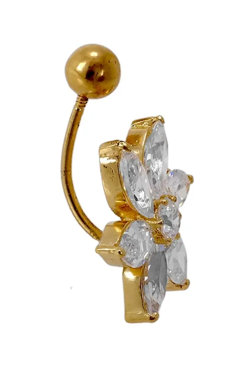 Piercing oro 18K para ombligo flor de circonitas 108_5858-PIR