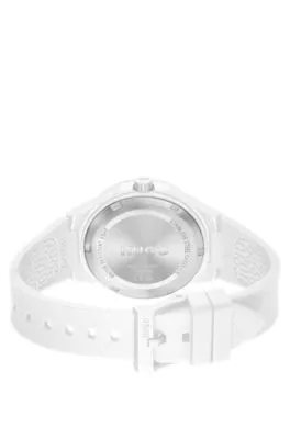 Reloj blanco mate con correa de silicona de la marca