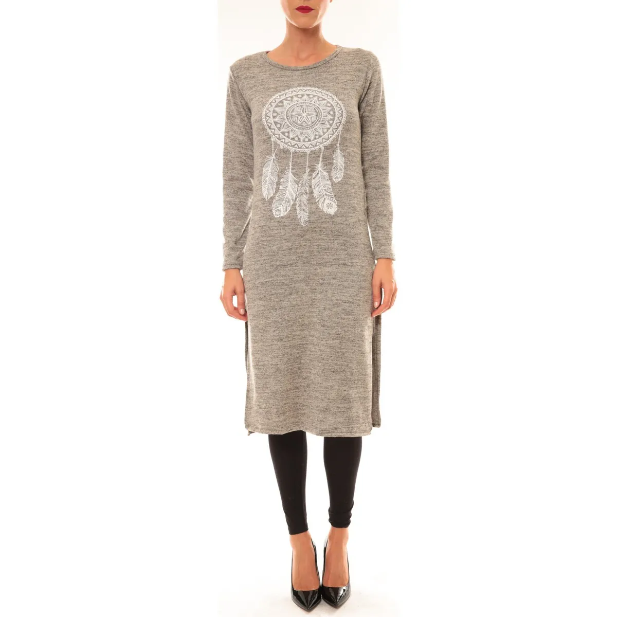 Robe Plume Gris