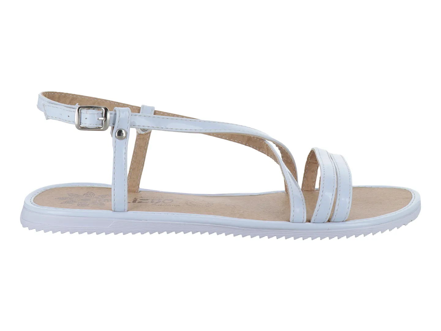 Sandalias Lis Boa Charol Blanco Para Mujer