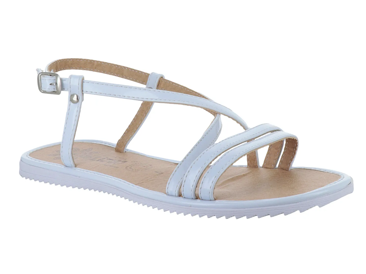 Sandalias Lis Boa Charol Blanco Para Mujer