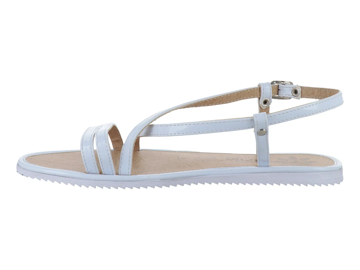 Sandalias Lis Boa Charol Blanco Para Mujer