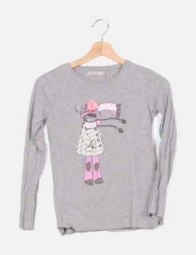 Sfera Camiseta gris dibujo