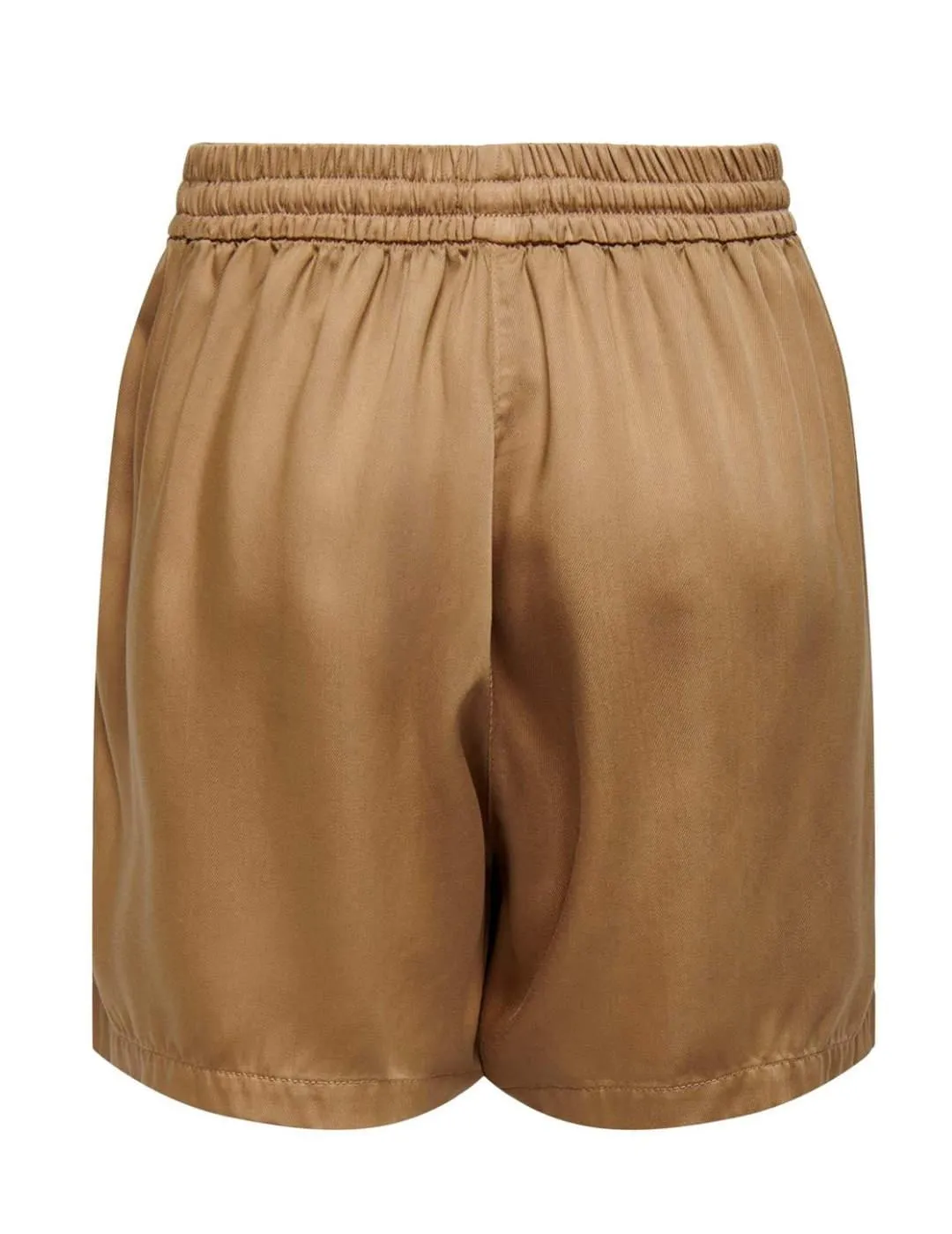 Short Only Kenya camel de tela holgado para mujer