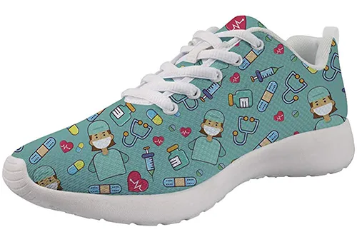 Showudesigns Nurse Print Green - Zapatilla de enfermera