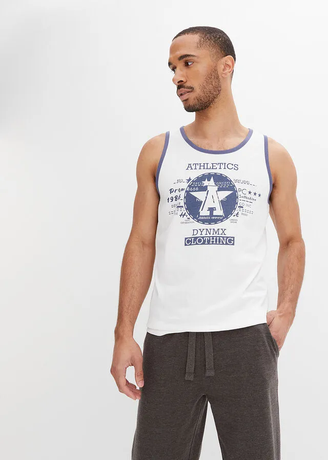 Top (2 unidades) Índigo-blanco estampado