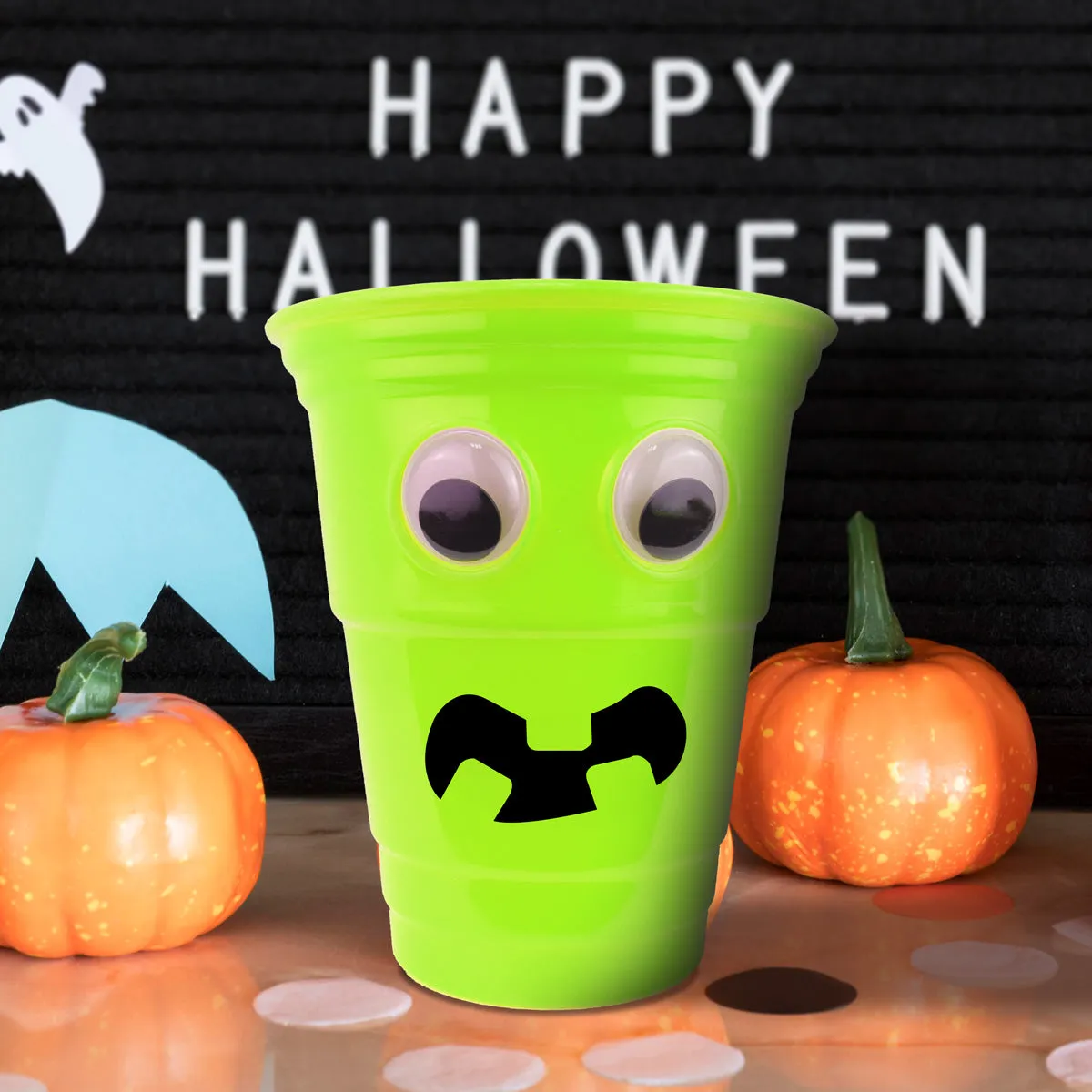 Vaso color Verde con Diseo de Halloween