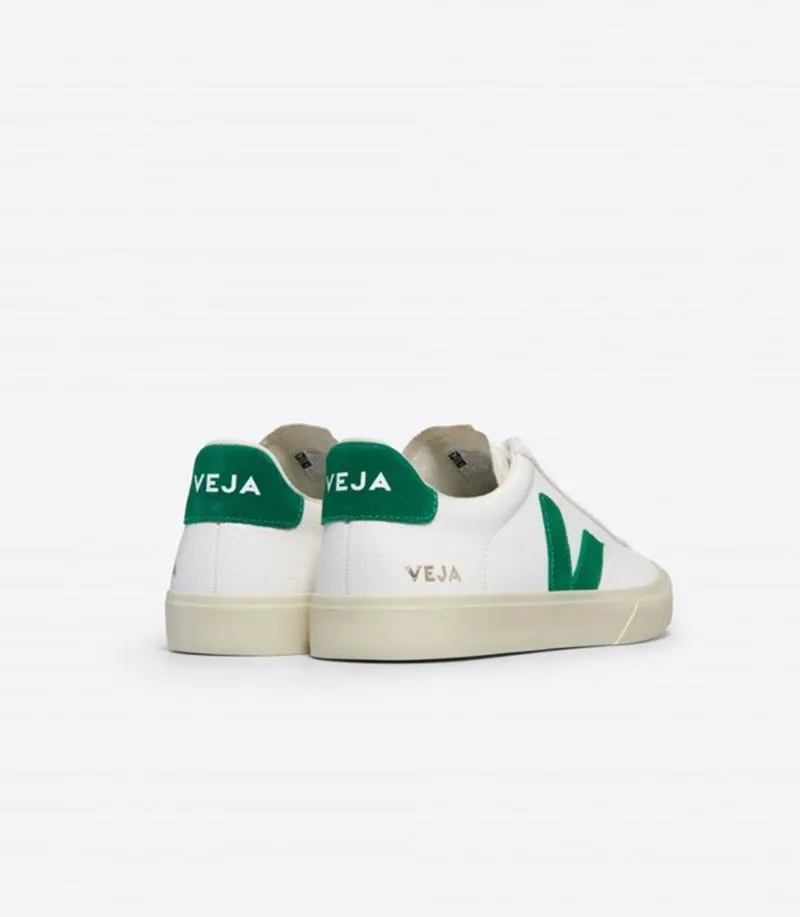 VEJA CAMPO LEATHER WHITE EMERAUDE VERDE HOMBRE