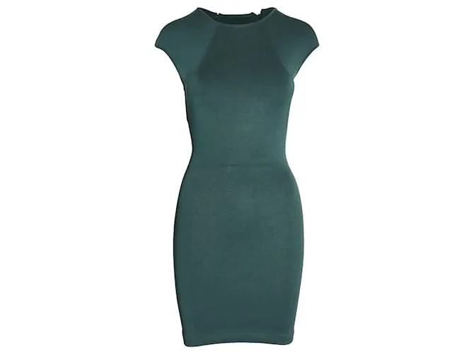 Vestido ajustado con mangas japonesas en viscosa verde de Alexander Wang 