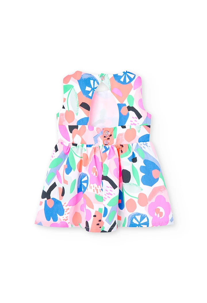 Vestido de satén de bebé niña con estampado