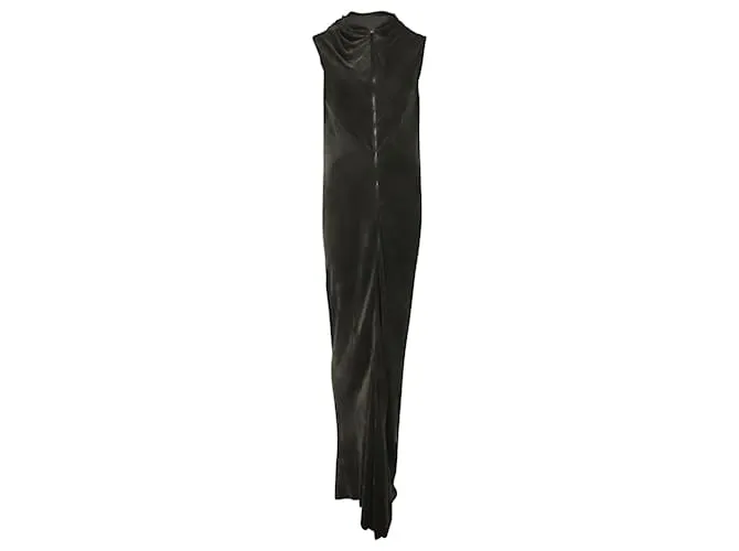 Vestido de terciopelo Bonnie de Rick Owens en viscosa gris oscuro 