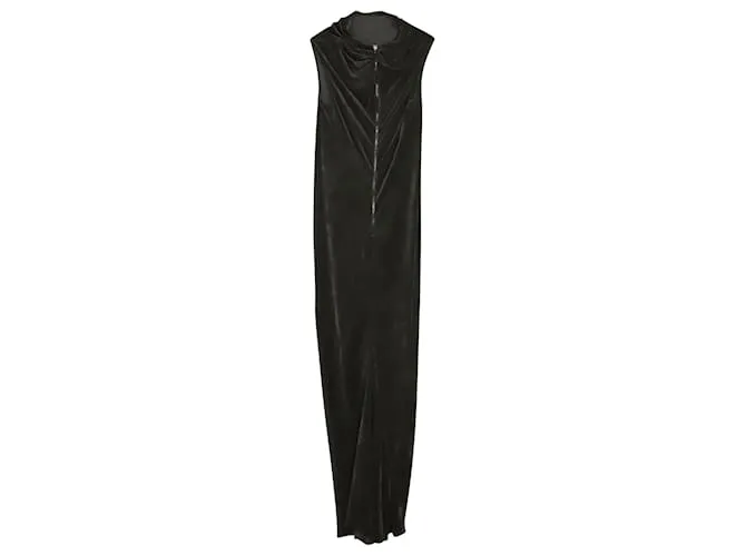 Vestido de terciopelo Bonnie de Rick Owens en viscosa gris oscuro 