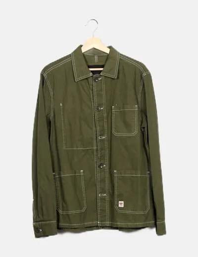 Zara Sobrecamisa vintage verde